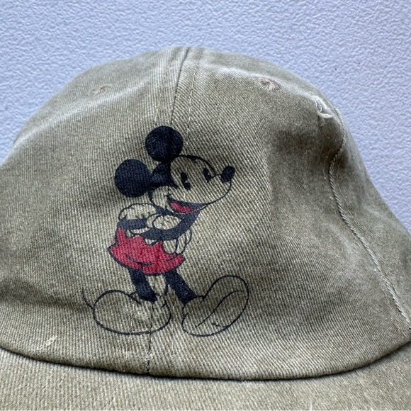 Disney Parks Authentic Unisex Olive Green Military Distressed Mickey Mouse Hat - Picture 5 of 5